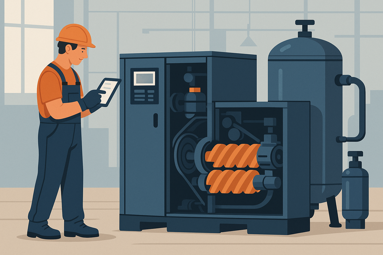 Locação de compressor de parafuso